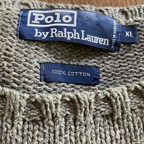 VINTAGE Polo Ralph Lauren Mens Crew Neck Pullover Sweater- Gray - Picture 6 of 7